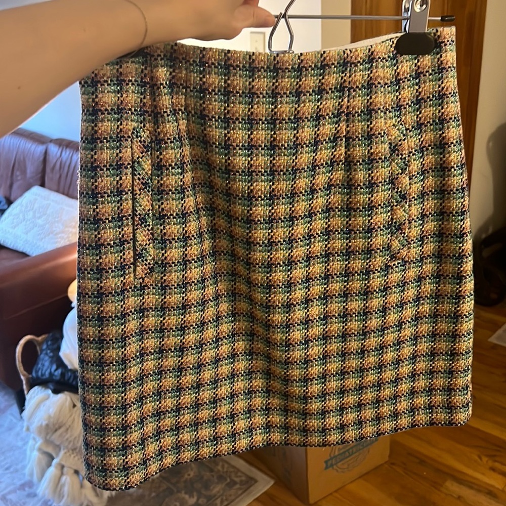 Veronica Beard Metallic Tweed Skirt